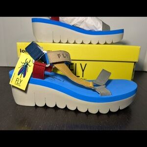 Fly London Yefa Wedge Sandals Multicolor Womans EU 40/US 9-9.5
